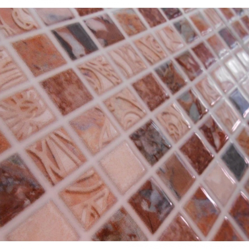 Настенная плитка 25x40 Piezarosa Мозаика Нео 122862 коричневая - фото  1