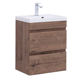 Тумба с раковиной подвесная Aquanet Нота New 50 дуб веллингтон табак