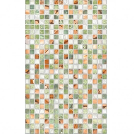 Керамическая плитка настенная 25x40 М-Квадрат Мозаика Нео зелёная тёмная