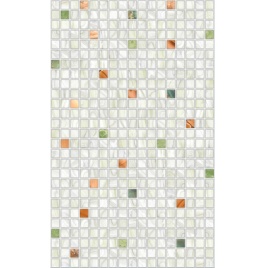 Керамическая плитка настенная 25x40 М-Квадрат Мозаика Нео зелёная светлая