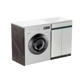 Тумба с раковиной напольная Волна 120Н правая, черное золото