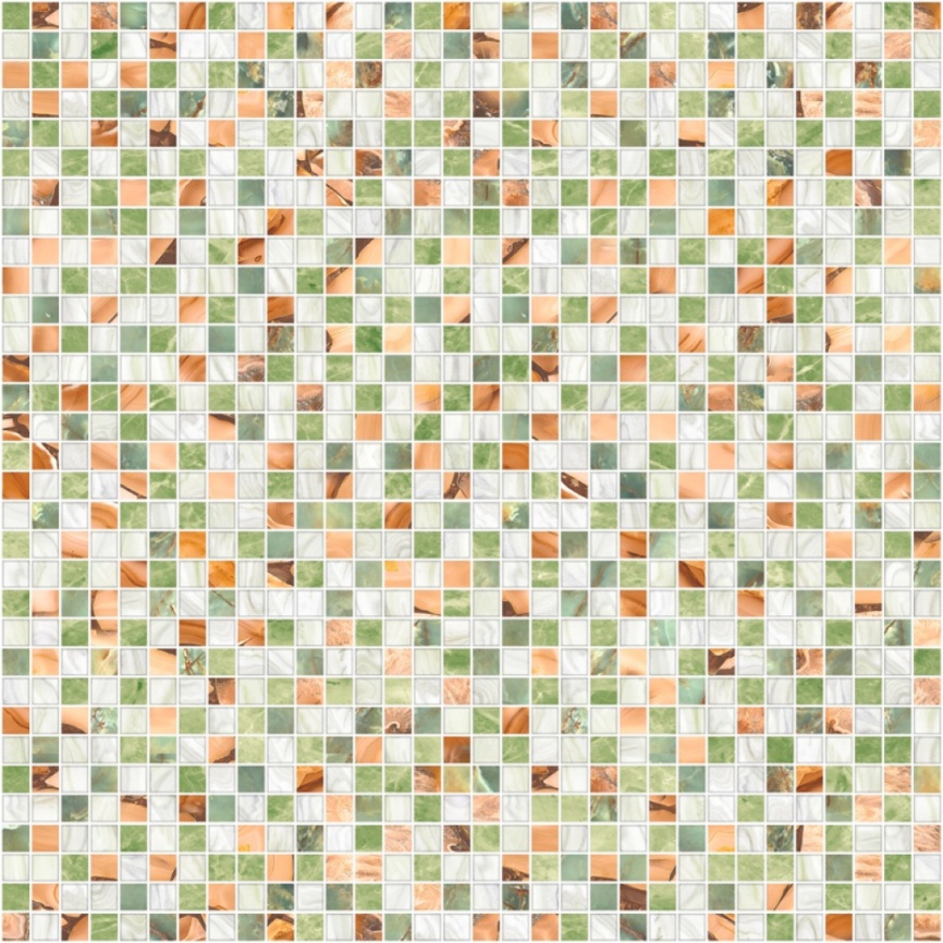 Керамогранит напольный глазурированный 45x45 М-Квадрат Нео мозайка зелёная 732822
