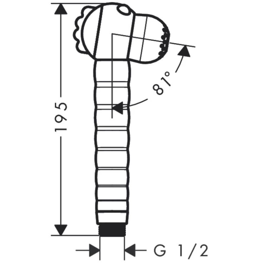 Душевая лейка Hansgrohe Jocolino Zebra, 28787640 детская, белая - схема