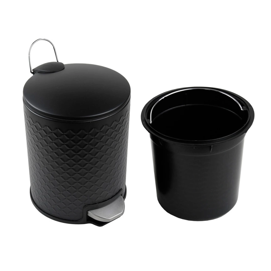 Мусорное ведро WBR071L12B с крышкой на 12 литров, черное - фото 2