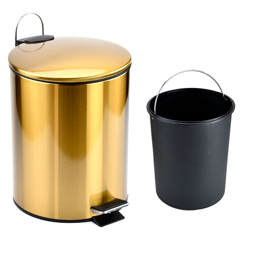 Мусорное ведро WBR076L05 с крышкой на 5 литров, золотистое - фото 1