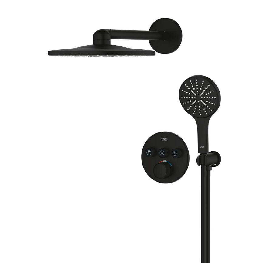 Душевой комплект Grohe Grohtherm SmartControl 34863KF0 черный с термостатом - фото 3