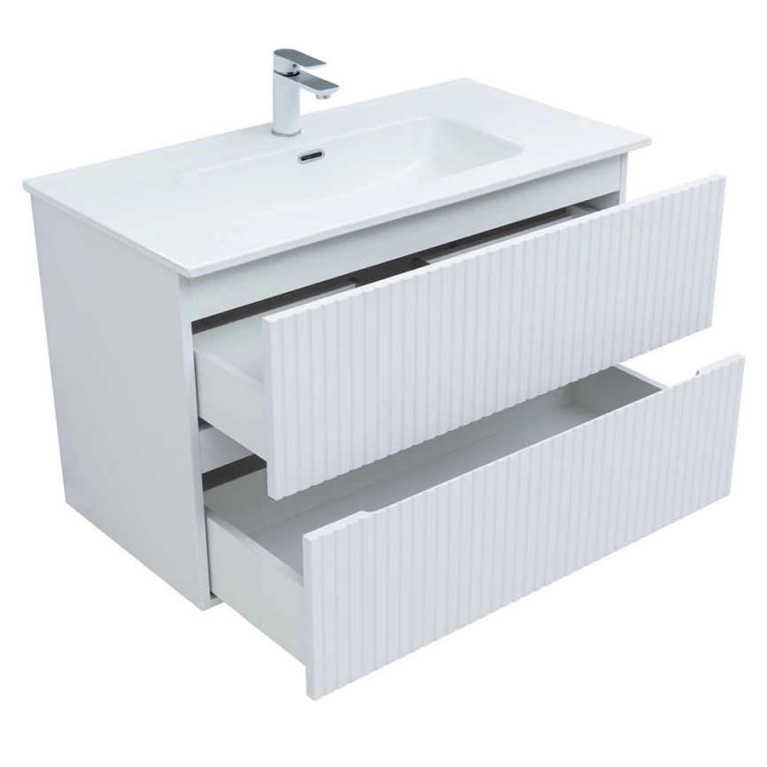 Тумба с раковиной подвесная Aquanet Джейн 90 белая - фото 2