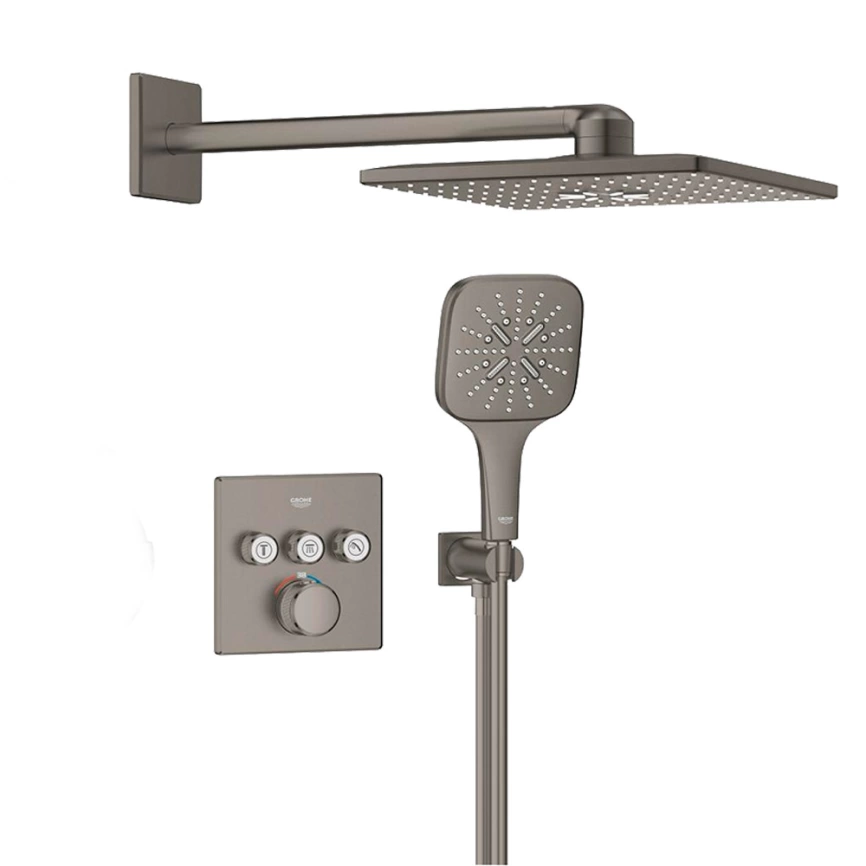 Душевой комплект Grohe Grohtherm SmartControl 34864AL0 графит с термостатом