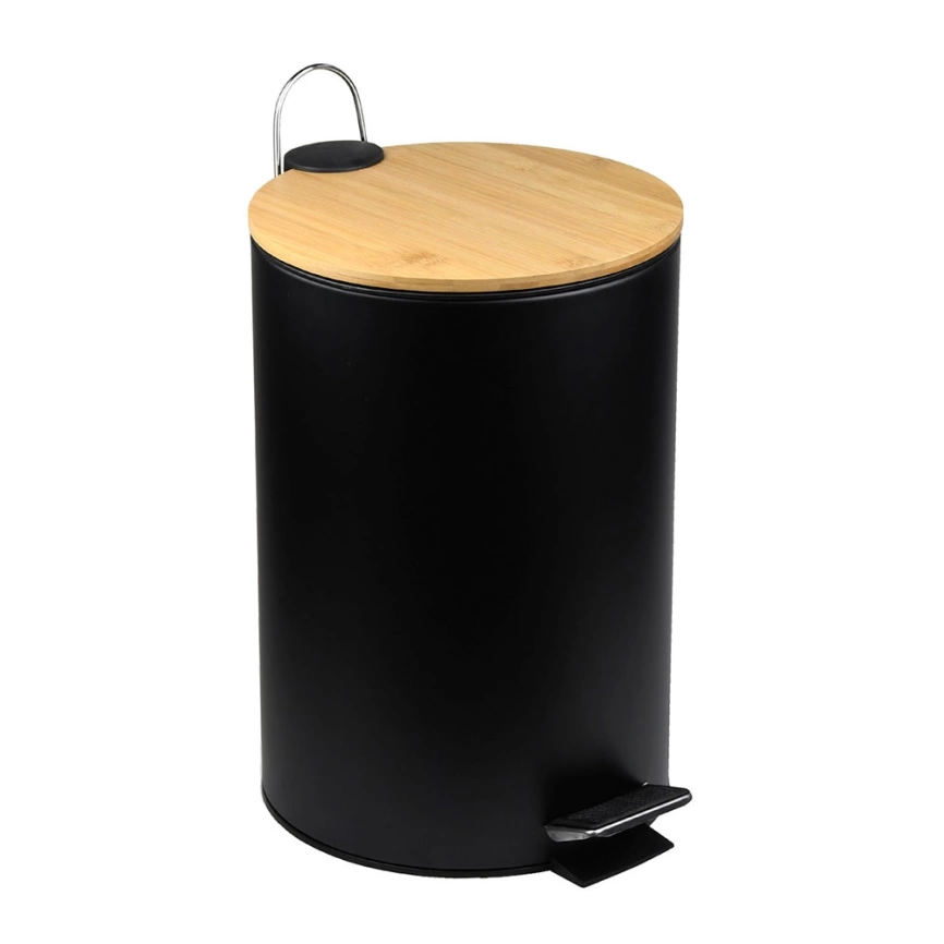Мусорное ведро WBR052L12B с крышкой на 12 литров, черное