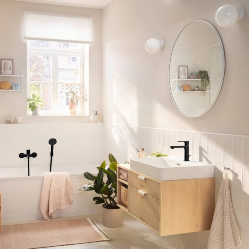 Смеситель для раковины Hansgrohe Rebris S 72517670, черный - фото 1