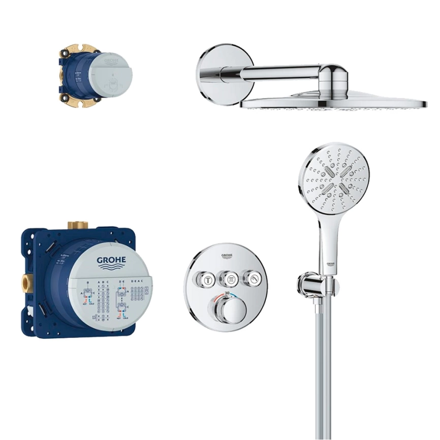 Душевой комплект Grohe Grohtherm SmartControl 34863000 хром с термостатом - фото 2