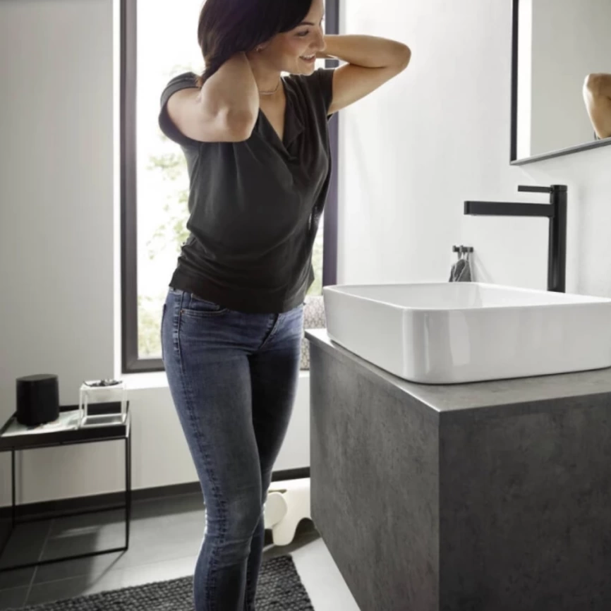 Смеситель для раковины Hansgrohe Finoris 76070670, черный - фото 2