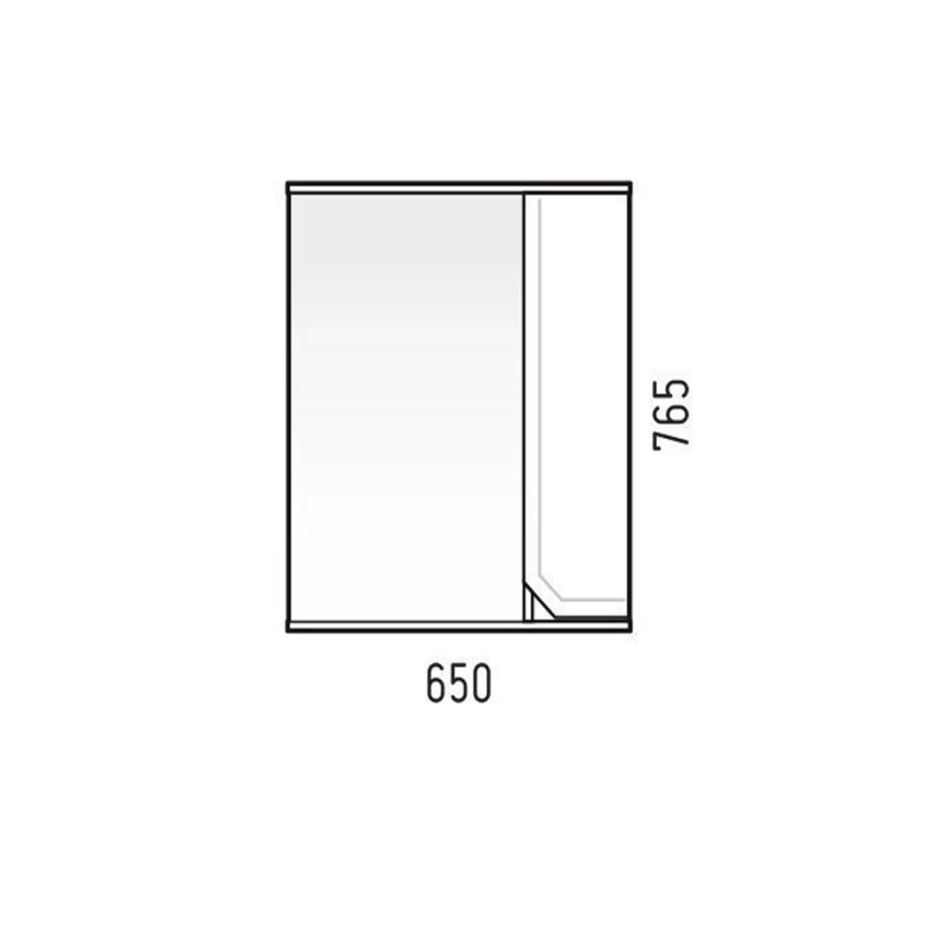 Зеркало-шкаф навесной Cetus Сириус 65 с полкой - схема
