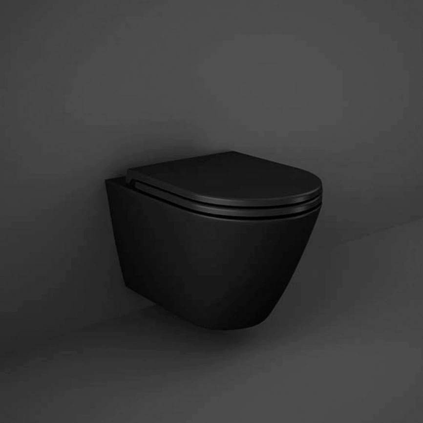 Унитаз подвесной безободковый Rak Ceramics Feeling RST23504A с сиденьем, черный матовый - фото 1