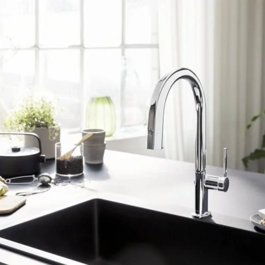 Смеситель для кухни Hansgrohe Aqittura M91 76826000 с вытяжным душем - фото 2