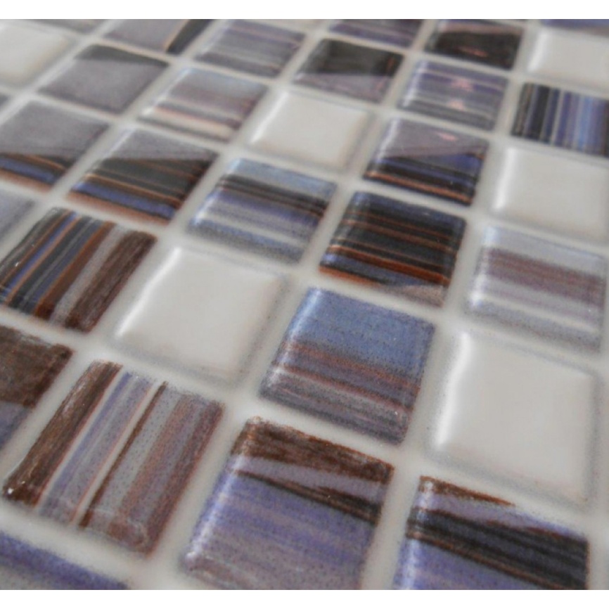 Керамическая плитка настенная 25x40 М-Квадрат Мозаика Нео фиолетовая темная фото 2