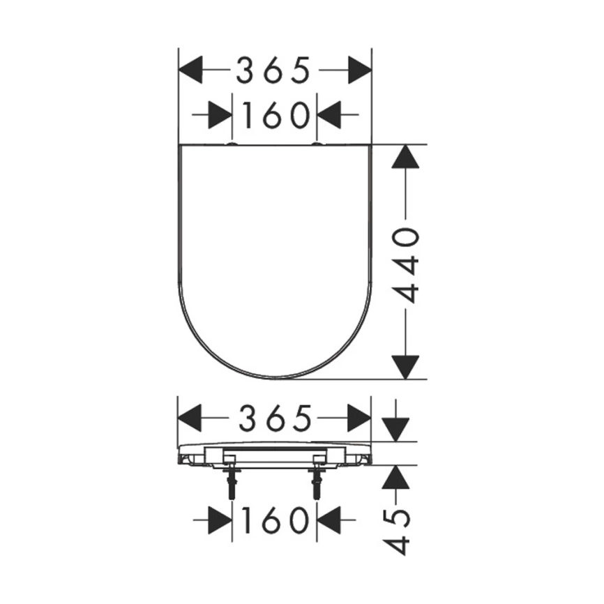 Сиденье для унитаза Hansgrohe EluPura S 60148450 с микролифтом - схема