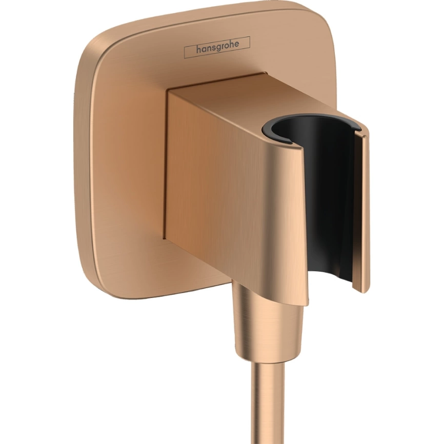 Шланговое подключение Hansgrohe FixFit Q 26887140 с держателем бронза