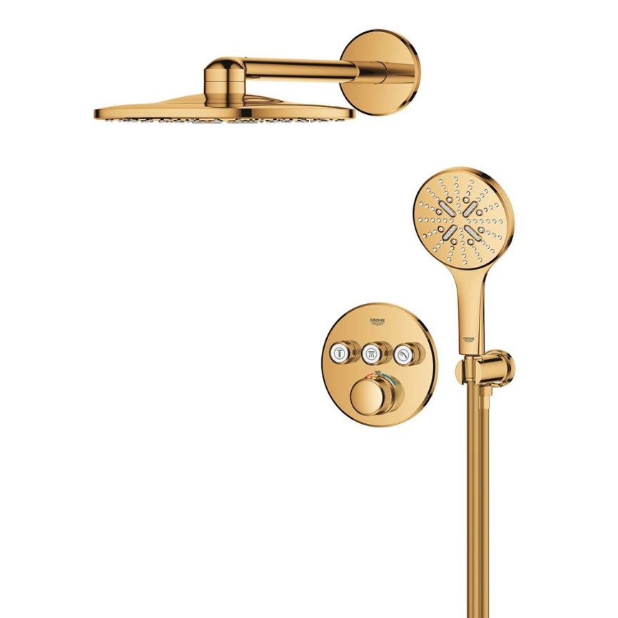 Душевой комплект Grohe Grohtherm SmartControl 34863GL0 золото с термостатом - фото 3