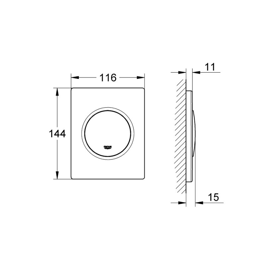 Панель смыва для писсуара механическая Grohe Nova Cosmopolitan 38804000 - схема