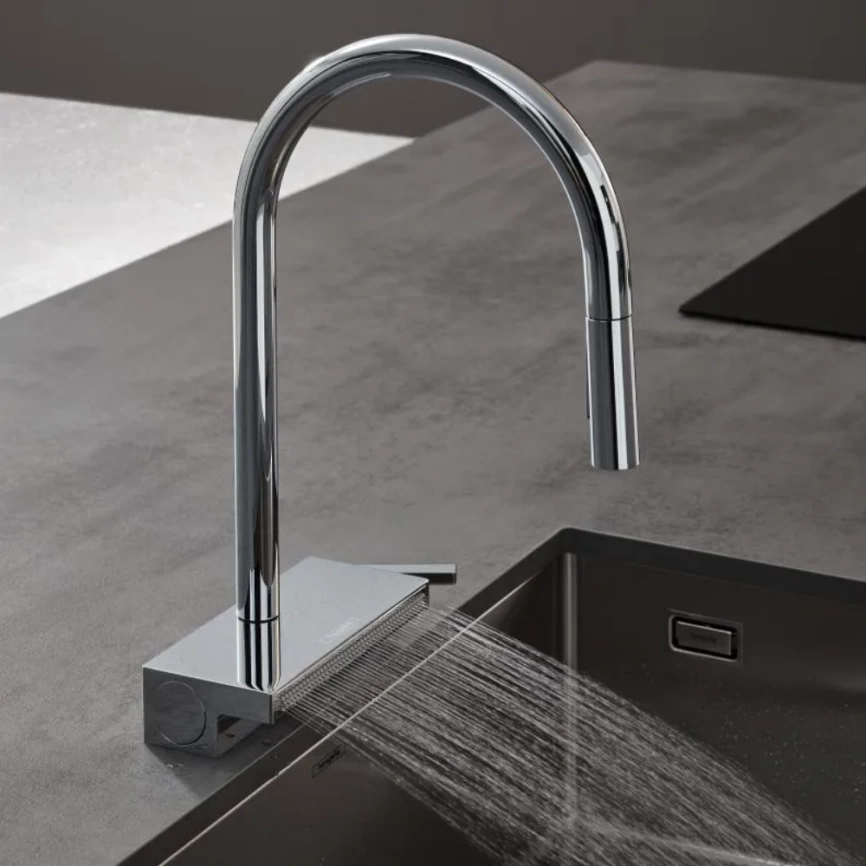 Смеситель для кухни Hansgrohe Aquno Select M81 73837000 с вытяжным душем - фото 2