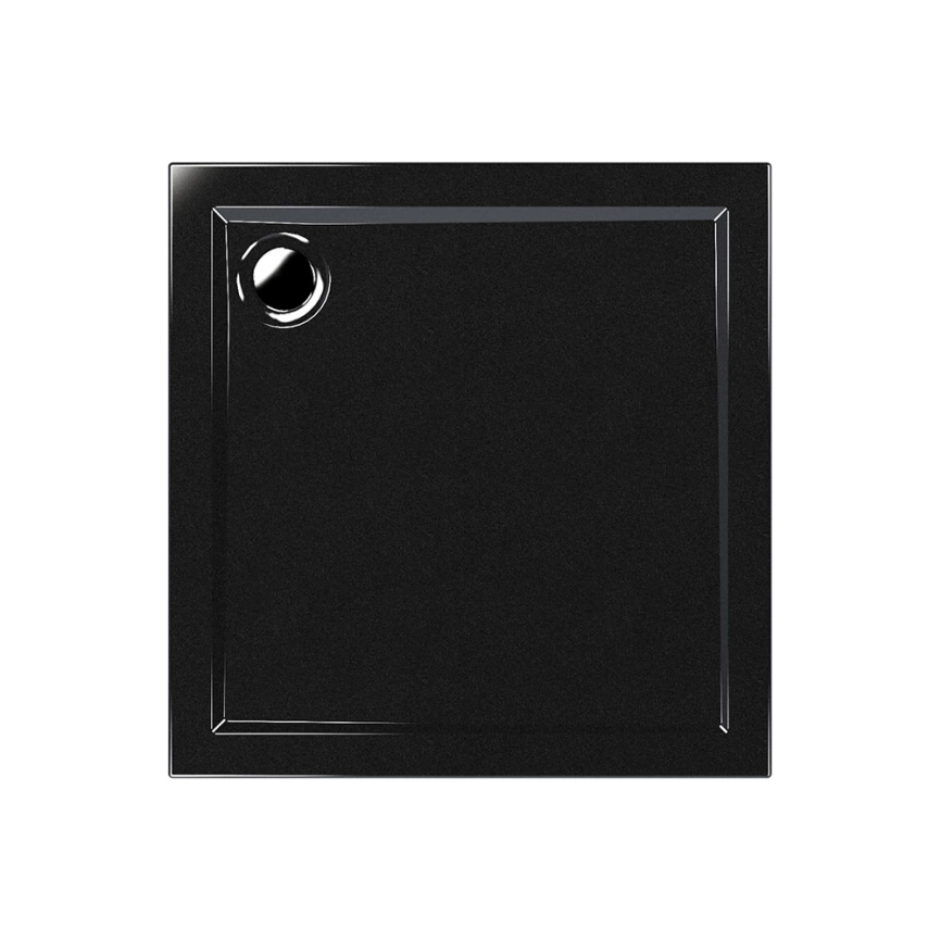 Душевой поддон акриловый Метакам Apart Black 100x100 квадратный черный - фото 1