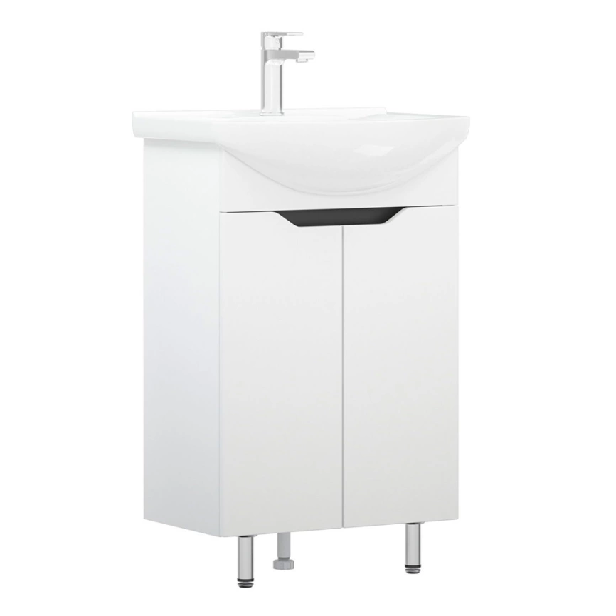 Тумба с раковиной напольная Cetus Грейп 55 белая - фото 1