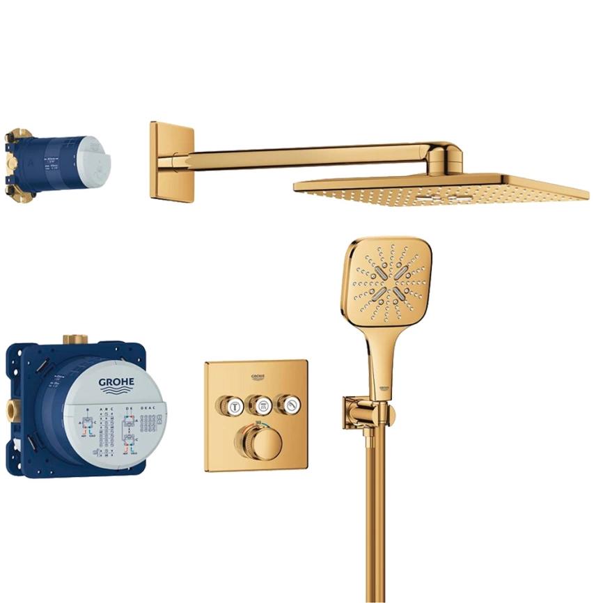 Душевой комплект Grohe Grohtherm SmartControl 34864GL0 золото с термостатом - фото 1