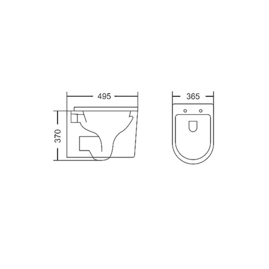 Унитаз подвесной Santop ST-0272MLG безободковый с сиденьем микролифт, серый - схема
