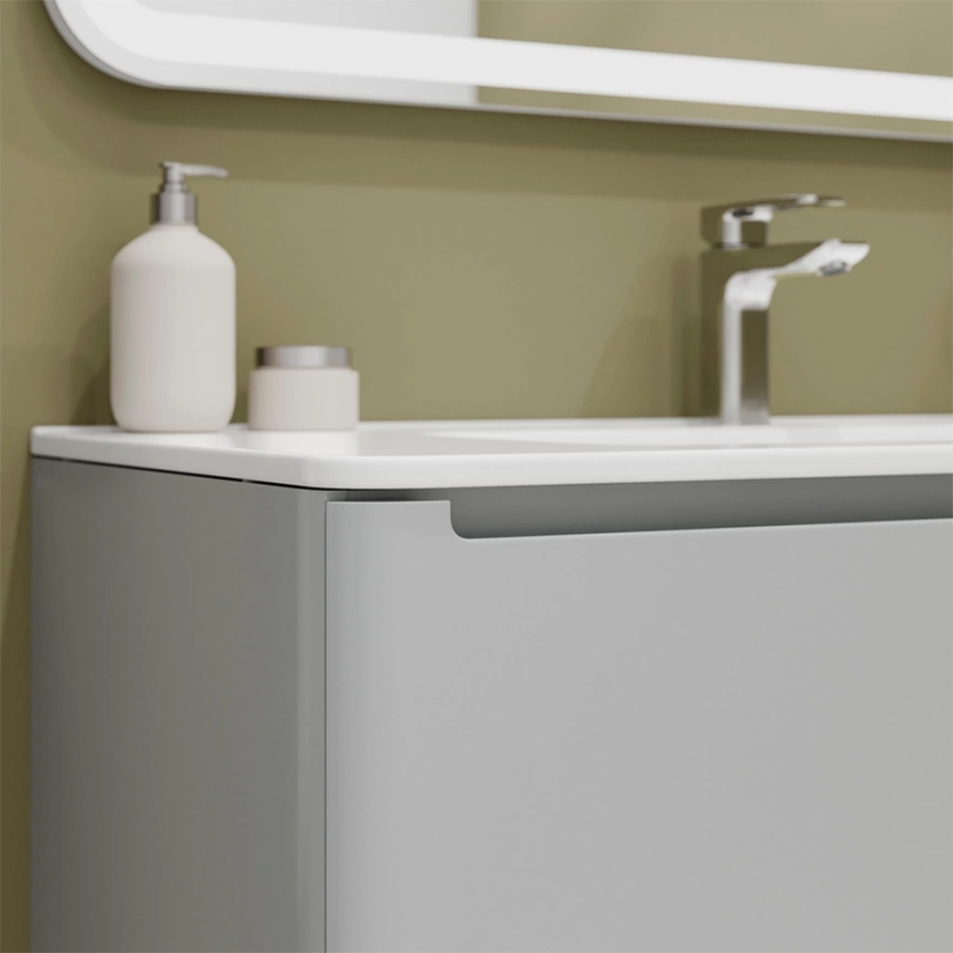 Тумба с раковиной подвесная Iddis Edifice 100 EDI10L0i95K серый светлый - фото 8