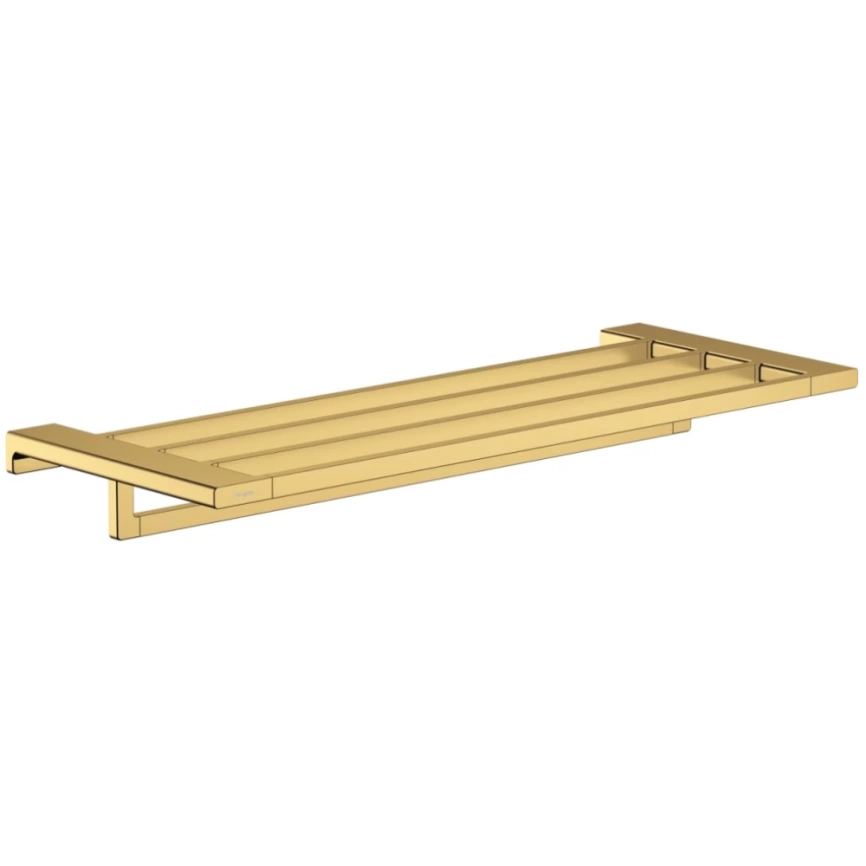 Полка угловая для ванной Hansgrohe AddStoris 41751990 с полотенцедержателем, золотая