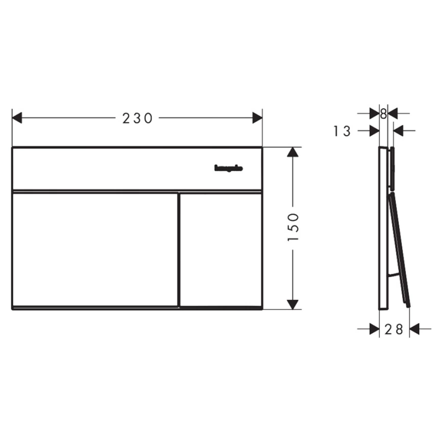 Панель смыва для инсталляции Hansgrohe iFrame Element E 66003700 белая - схема
