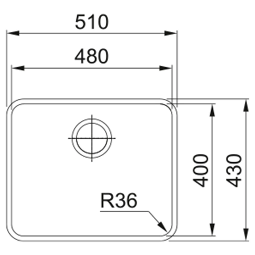 Мойка кухонная из нержавеющей стали Franke Aton ANX 110-48 122.0204.649 - схема