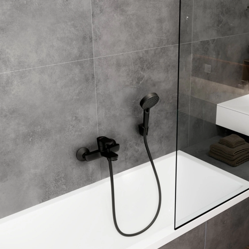 Смеситель для ванны Hansgrohe Vernis Blend 71440670, черный - фото 1