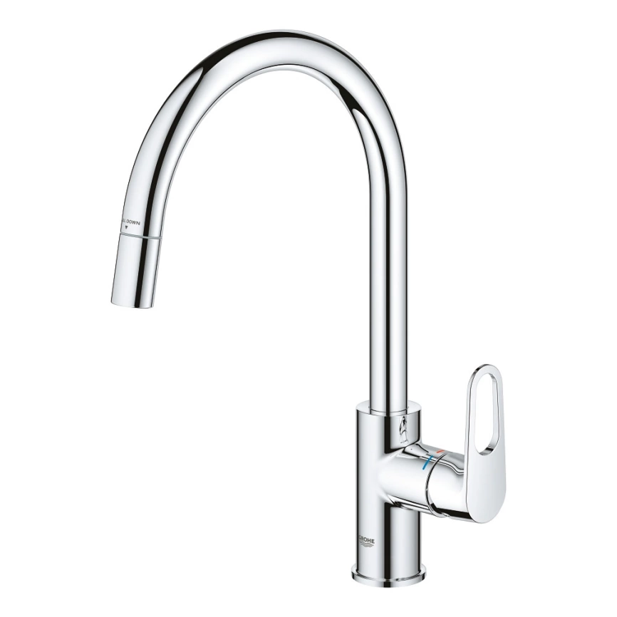 Смеситель для кухни Grohe BauFlow 30549000 с вытяжным изливом, хром - фото 1