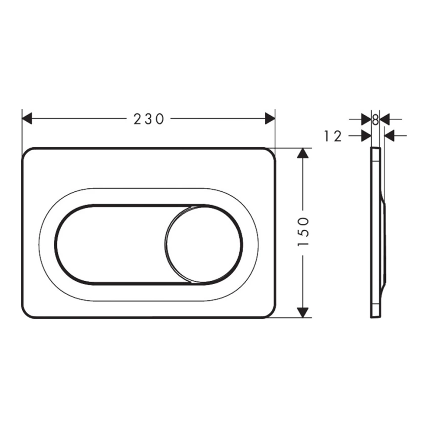 Панель смыва для инсталляции Hansgrohe iFrame Original S 66002450 белая - схема