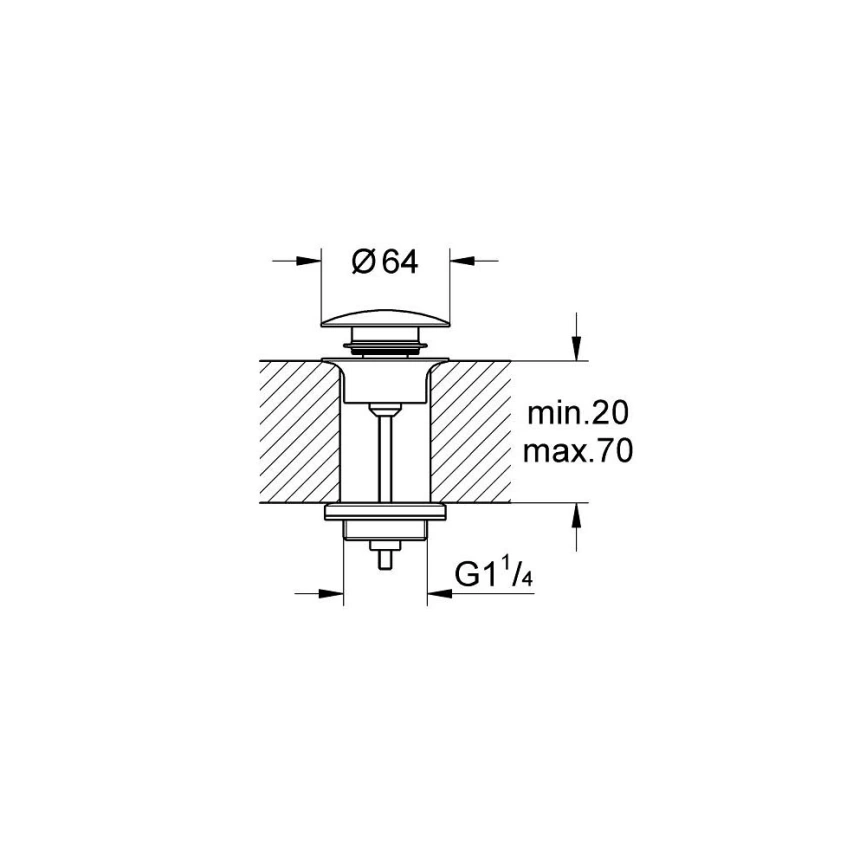 Донный клапан для раковины Grohe 65807GL0 золото - схема