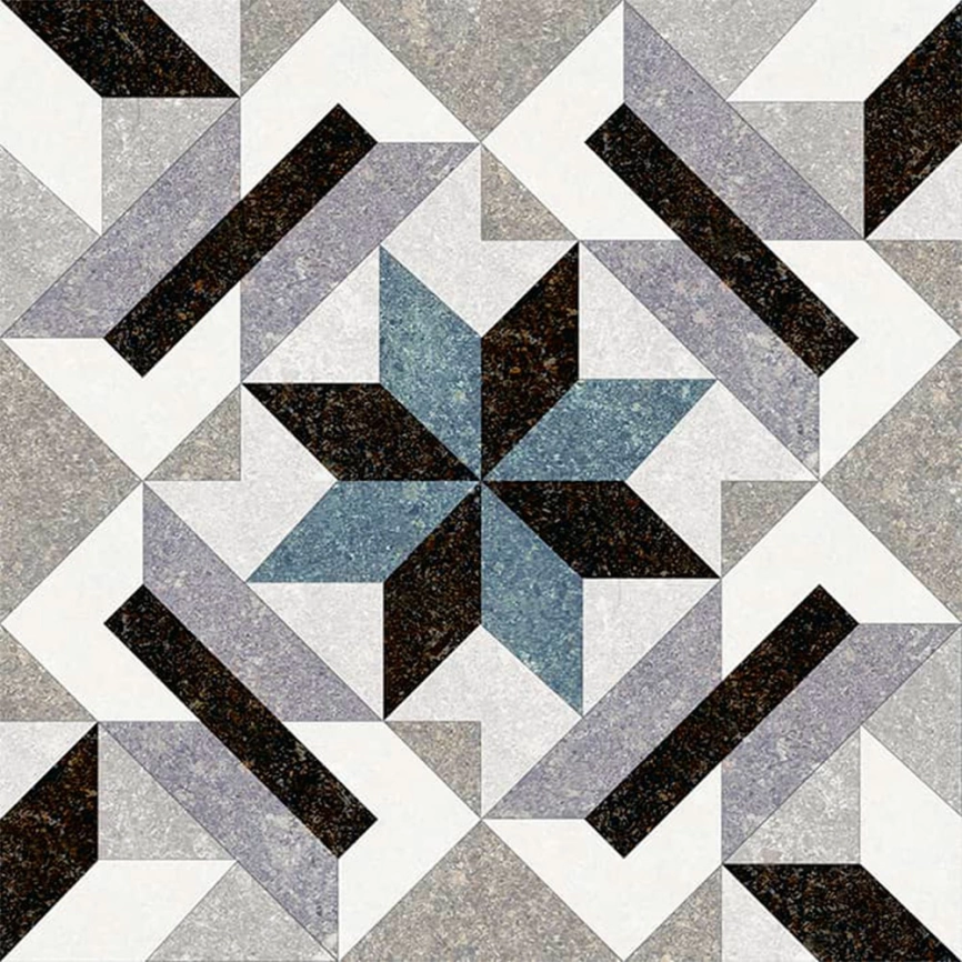 Керамогранит напольный 45x45 Progres Chantilly Cemento Deco 737479 синий светлый