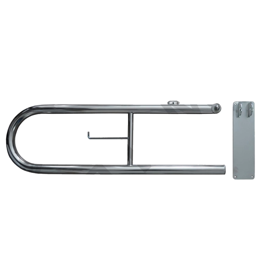 Поручень настенный для МГН Олимп 700x230 откидной с держателем для бумаги и магнитным фиксатором - фото 1