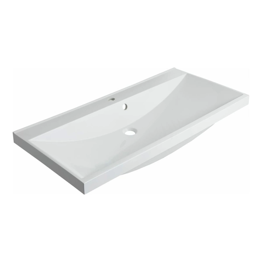 Тумба с раковиной подвесная Aquanet Нота New 100 дуб веллингтон табак - фото раковины