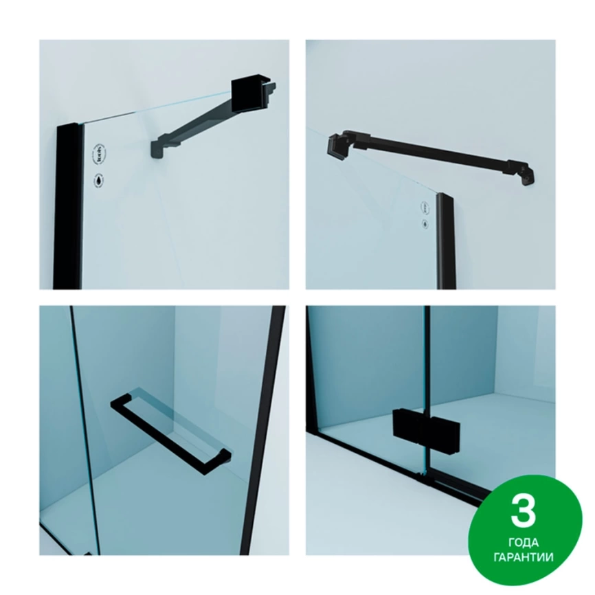 Душевая дверь в нишу Iddis Slide SLI6BH2i69 120x195 черная, распашная - фото 2