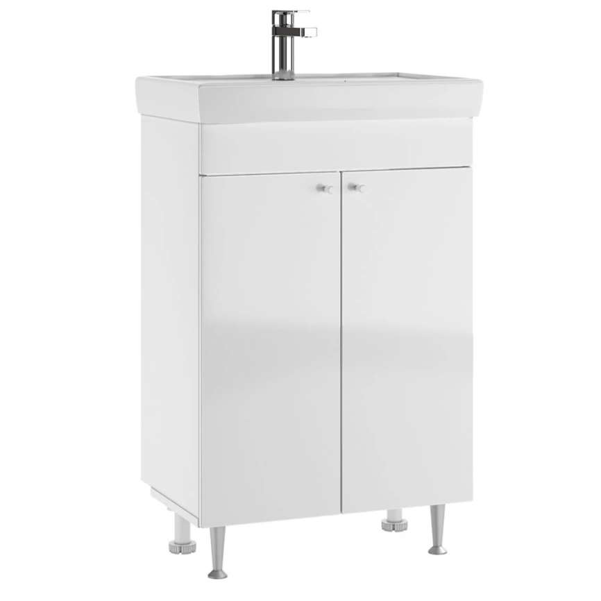 Тумба с раковиной напольная Айсберг Промо 60 белая