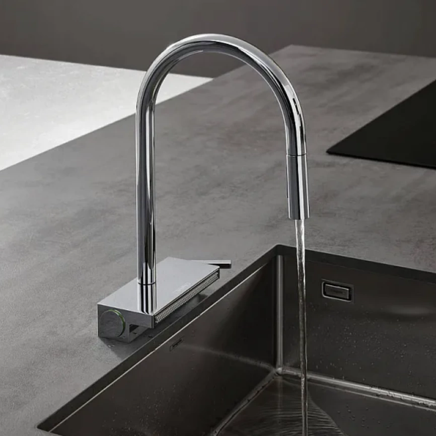Смеситель для кухни Hansgrohe Aquno Select M81 73837000 с вытяжным душем - фото 1