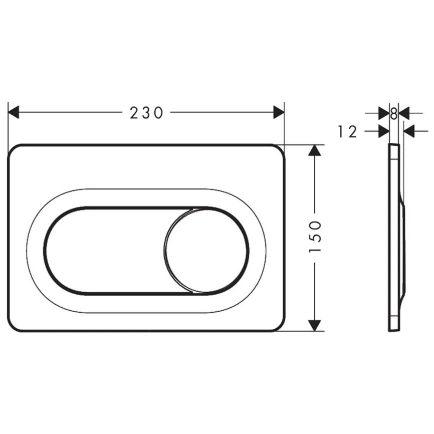 Кнопка смыва для инсталляции Hansgrohe iFrame Original S 66002000 хром - схема