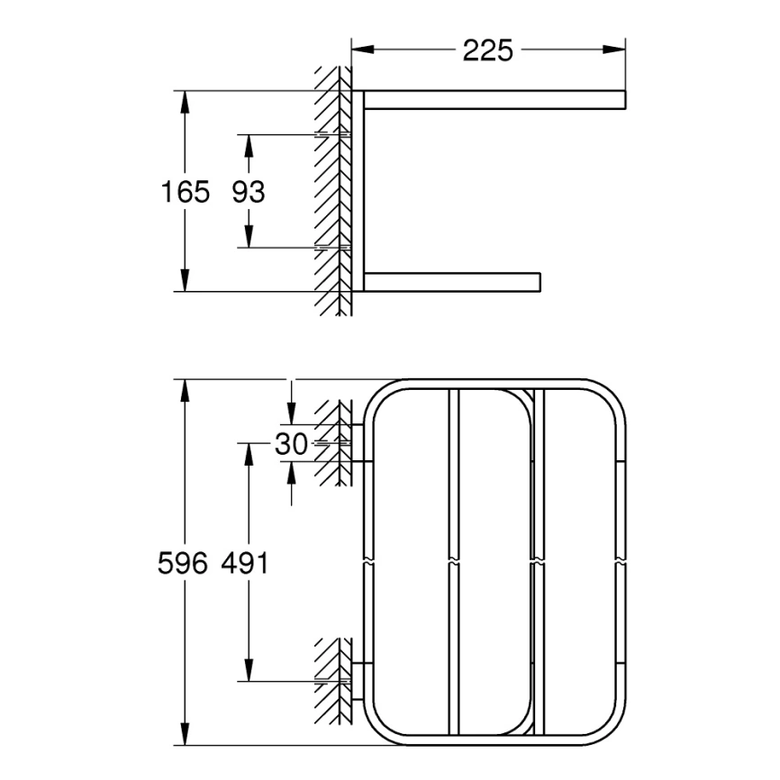 Полка в ванную Grohe Selection 41066000 хром - схема