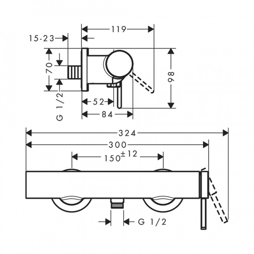 Смеситель для душа Hansgrohe Finoris 76620670 черный - схема