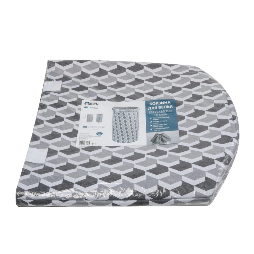 Корзина для белья Fixsen Smart Style FX-1033A серая - фото 3