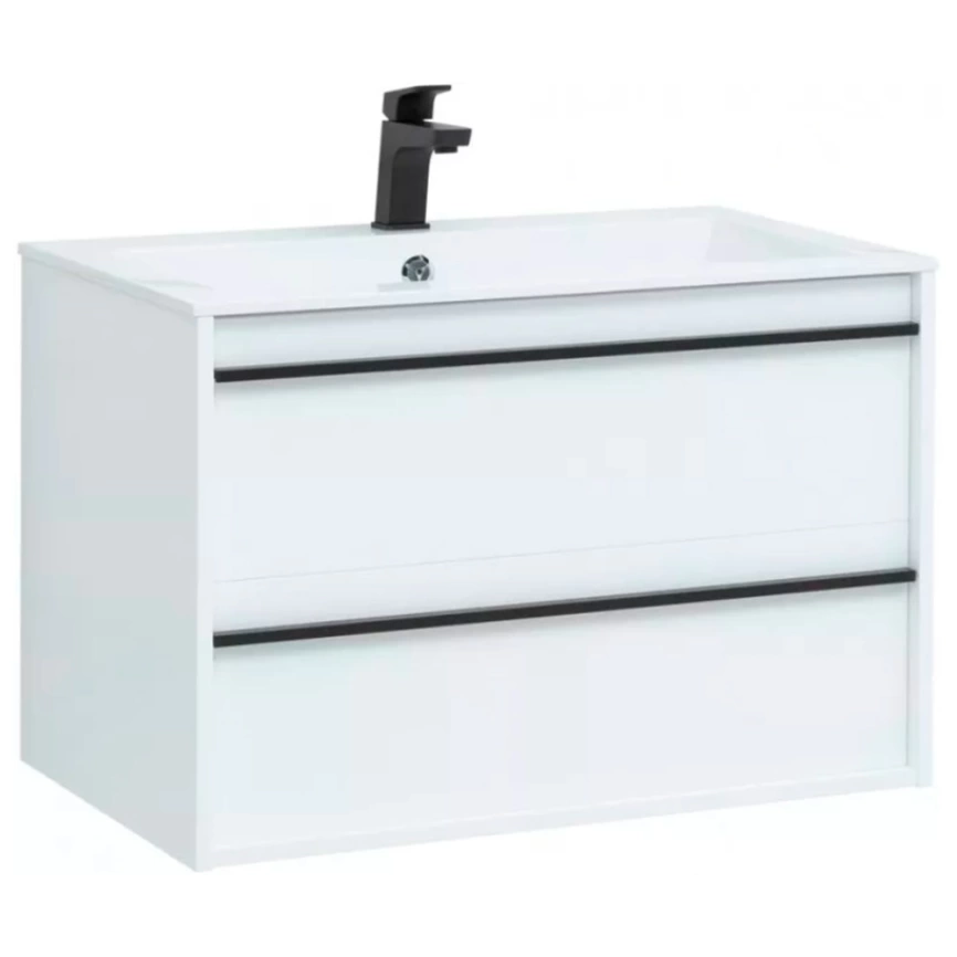 Тумба с раковиной подвесная Aquanet Lino 80 белая