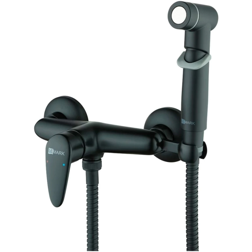 Смеситель с гигиеническим душем Lemark Pramen LM3318BL, черный