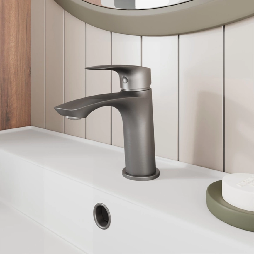 Смеситель для раковины Milardo Rora RORGM00M01 графит - фото 1